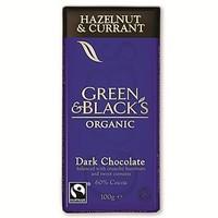 Green &amp; Black&#39;s Organic Hazelnut &amp; Currant Chocolate 100g