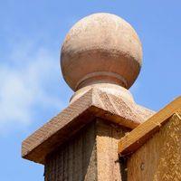 grange ball finial brown timber post cap