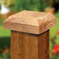 grange heavy duty timber post cap brown 120mm