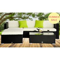 grey outsunny 5 pc garden rattan furniture