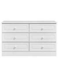 greenwich white 6 drawer chest h750mm w1230mm