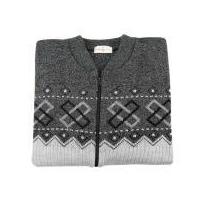 Grey Medium Jacquard Cardigan