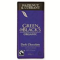 Green & Black\'s Organic Hazelnut & Currant Chocolate (100g)