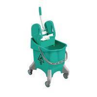 green plastic bucket pile 30 l with green wringer