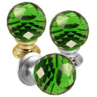 green faceted glass cabinet knobs