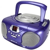 Groov-e GVPS713PE Boombox Portable CD Player with Radio Purple UK Plug
