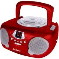 Groov-e GVPS713RD Boombox Portable CD Player with Radio Red UK Plug