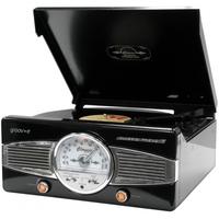 Groov-e Classic Vinyl Record Player with FM Radio & Built-in Speakers Black
