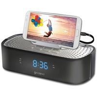 Groov-e TimeCurve Alarm Clock Radio with USB Charging Station Black UK Plug