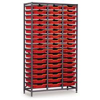 gratnells 51 shallow tray red rack grey 1055 x 420 x 1850mm