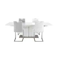 Grande White Extending Table and 4 Chairs