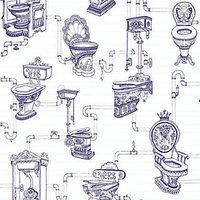 Graham & Brown Loo Loo Decorative Wallpaper Blue