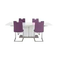 grande white extending table and 4 chairs