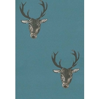 graduate collection wallpapers stag print teal 26220