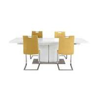 Grande White Extending Table and 4 Chairs