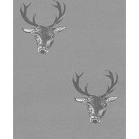 graduate collection wallpapers stag print grey 32824