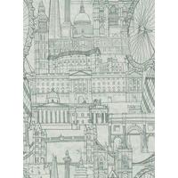 Graduate Collection Wallpapers London Skyline Green, 38832