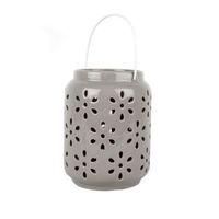 Grey Ceramic Candle Lantern