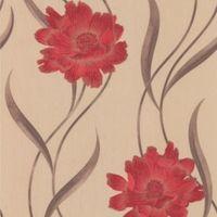 Graham & Brown Superfresco Beige & Red Floral Wallpaper