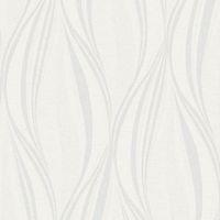 Graham & Brown Tango White & Silver Geometric Textured Wallpaper