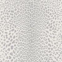 Graham & Brown Leopard White & Silver Wallpaper