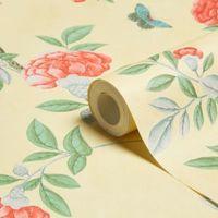 graham brown chinoiserie imperial yellow floral wallpaper