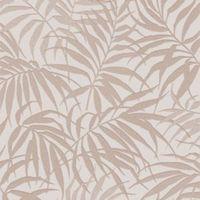 Graham & Brown Pure Beige & Rose Gold Tropical Leaf Metallic Wallpaper