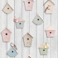 Graham & Brown Fresco Bird Boxes Wallpaper