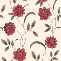 graham brown sadie cream red floral wallpaper
