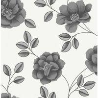 Graham & Brown Superfresco Black Floral Wallpaper
