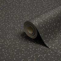Graham & Brown Superfresco Colours Dark Grey Plain Glitter Effect Wallpaper