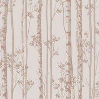 Graham & Brown Linden Trees Rose Gold Effect Wallpaper