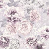 graham brown fresco pink purple grey floral wallpaper