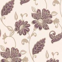 Graham & Brown Juliet Beige & Plum Floral Wallpaper