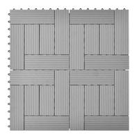 grey 11 pcs 30 x 30 cm decking tiles wpc 1 sqm