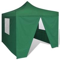 Green Foldable Tent 3 x 3 m with 4 Walls