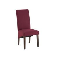 Grafton Fabric Dining Chair In Raspberry Herringbone Dark Legs