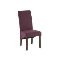 Grafton Fabric Dining Chair In Plum Herringbone With Dark Legs