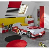 Grand Prix Boys Childrens Car Bed In Red