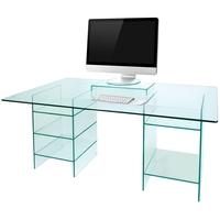 Greenapple Pure Glass Desk with Shelves 59616TG