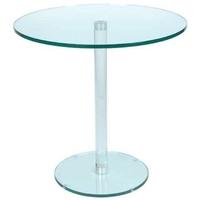 greenapple pure glass round table with glass leg 59202