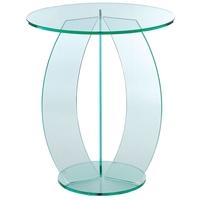 greenapple pure glass round table with c shape leg 59738