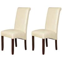 grace acacia cream dining chair pair