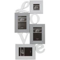 Grey and White Love Photo Frame (Set of 4)