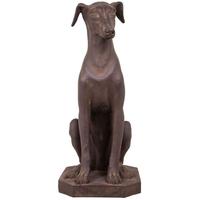 Greyhound Seated Sculpture Resin Looks To The Right