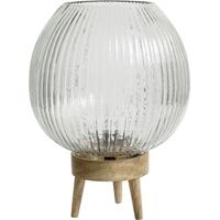 Grooves Clear Glass Table Lamp