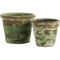 Green Small Garden Pots with 2 Section (Set of 4)