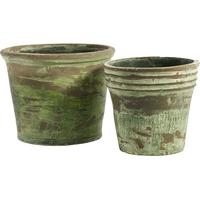 Green Large Garden Pots with 2 Section (Set of 2)