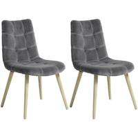 Grey Velvet Dining Chair (Pair)