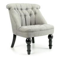 Gracie Button Armchair, Light Grey